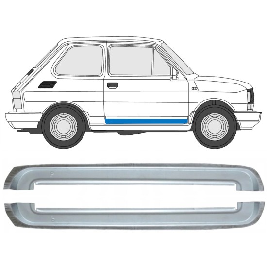 Priekinių durų vidinė dalis už Fiat 126p 1972-2000 / Kairė + Dešinė / Rinkinys 17265