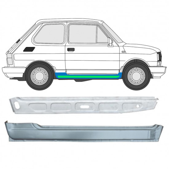 Slenkstis vidinė + išorinė dalis už Fiat 126p 1972-2000 / Dešinė 11716