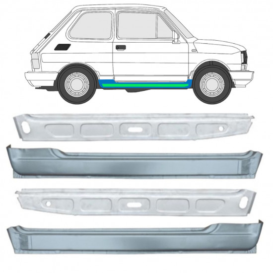 Slenkstis vidinė + išorinė dalis už Fiat 126p 1972-2000 11718