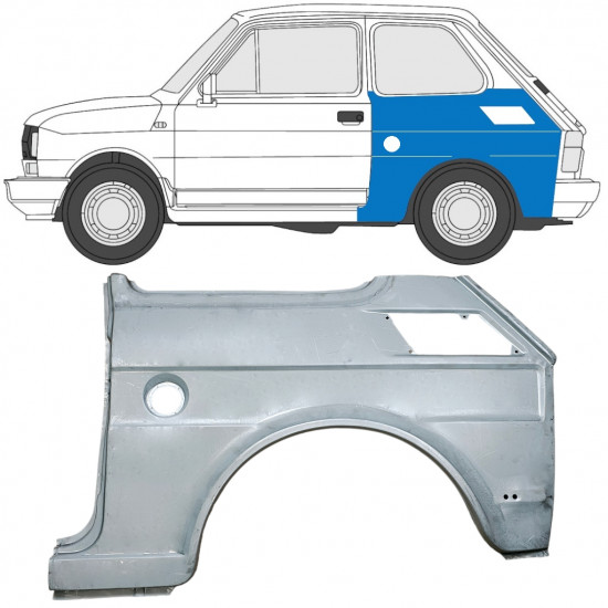 Galinė arka už Fiat 126p 1985-1994 / Kairė 7585