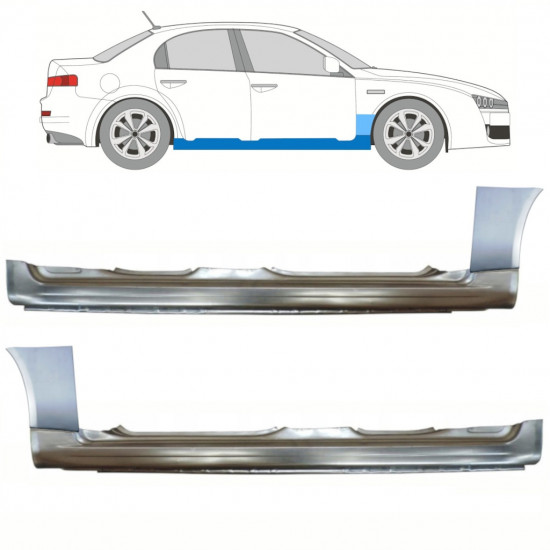 Slenkstis apatinė + sparnas priekinis už Alfa Romeo 159 2005-2012 / Rinkinys 11301