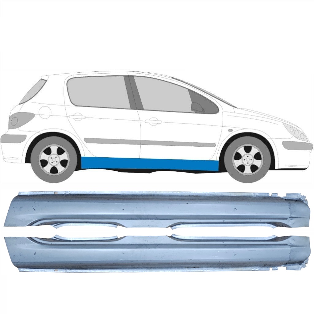Visas Slenkstis Už Peugeot 307 2001-2008 / Kairė + Dešinė / Rinkinys 9246
