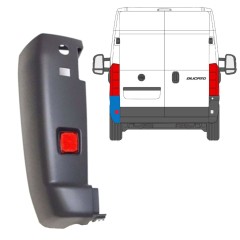 Galinio bamperio kampas + atspindinti lempa už Fiat Ducato 2006-2018 / Kairė / Rinkinys 9728
