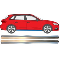 Slenkstis apatinė dalis už Audi A3 8V 2012-2020 / Kairė + Dešinė / Rinkinys 14994