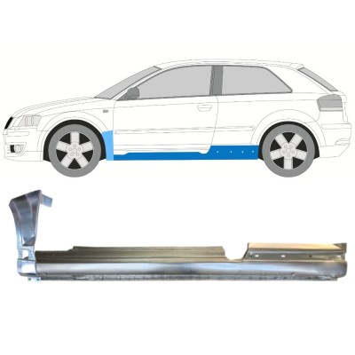 Visas slenkstis + priekinio sparno apatinė dalis už Audi A3 8P 2003-2012 / Kairė / Rinkinys 14707