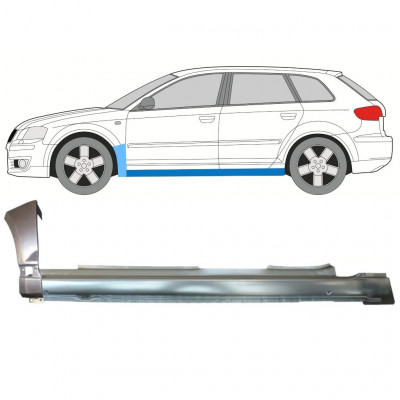 Slenkstis apatinė + sparnas priekinis už Audi A3 8P 2003-2012 / Kairė 11148