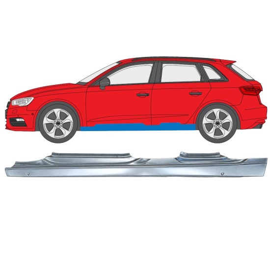 Visas slenkstis už Audi A3 8V 2012-2020 / Kairė / HATCHBACK 17284