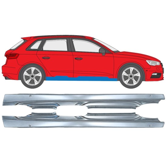 Visas slenkstis už Audi A3 8V 2012-2020 / Kairė + Dešinė / HATCHBACK / Rinkinys 17285