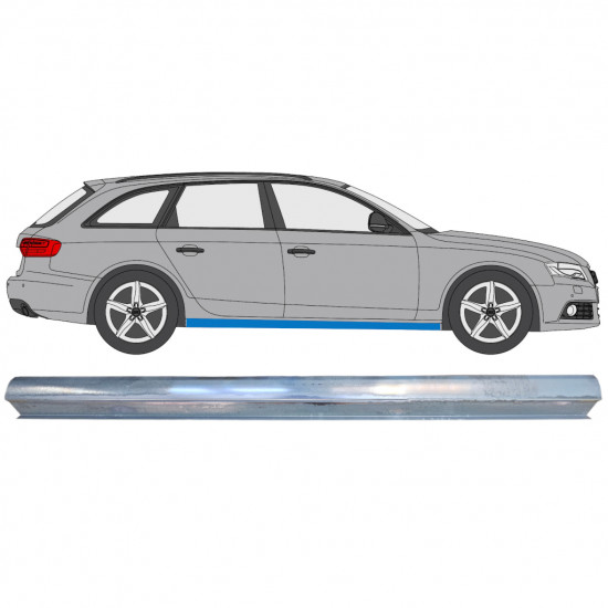 Slenkstis, apatinė už Audi A4 B8 2007-2016 / Kairė = Dešinė (simetriška) 7590