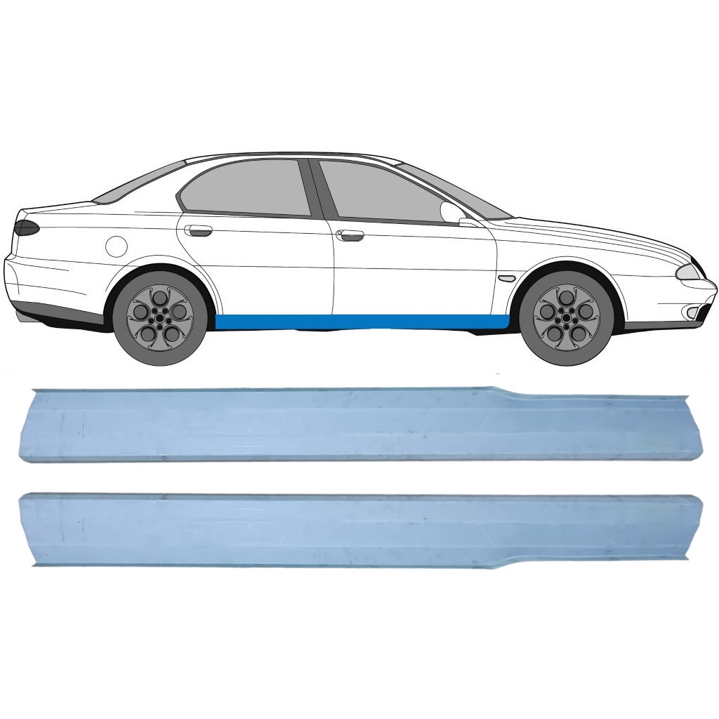 Slenkstis, Apatinė Už Alfa Romeo 166 1998-2007 / Kairė + Dešinė / Rinkinys 9401