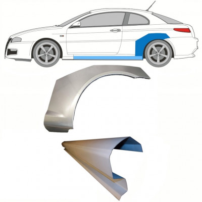 Slenkstis apatinė + sparnas galinis už Alfa Romeo Gt 2003-2010 / Kairė / Rinkinys 8702