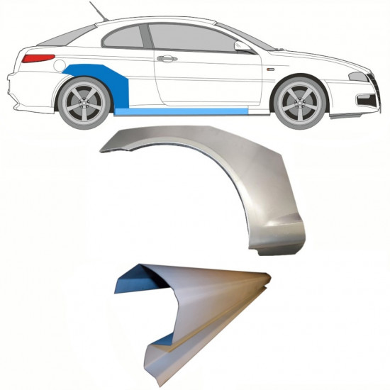 Slenkstis apatinė + sparnas galinis už Alfa Romeo Gt 2003-2010 / Dešinė / Rinkinys 8701