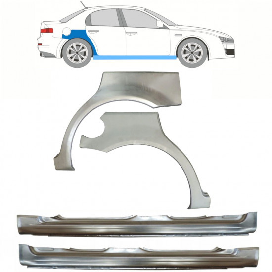 Visas slenkstis + galinio sparno apatinė dalis už Alfa Romeo 159 2005-2012 / Kairė + Dešinė / Rinkinys 10300