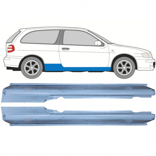 Slenkstis, apatinė už Nissan Almera 1995-2000 / Kairė + Dešinė / Rinkinys 10608