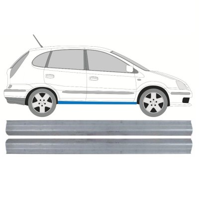 Slenkstis, apatinė už Nissan Almera Tino 2000-2006 / Kairė = Dešinė (simetriška) / Rinkinys 10649