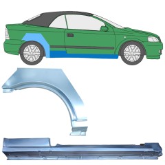 Slenkstis apatinė + sparnas galinis už Opel Astra G 1998-2009 / Dešinė / COUPE / CABRIO / Rinkinys 12592