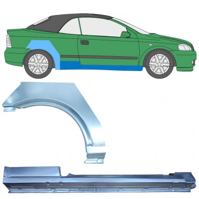 Slenkstis apatinė + sparnas galinis už Opel Astra G 2001-2006 CABRIO / Dešinė / Rinkinys 12592