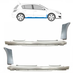 Visas slenkstis + priekinio sparno apatinė dalis už Opel Astra H 2003-2014 / Rinkinys 11163