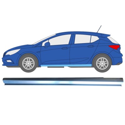 Slenkstis apatinė dalis už Opel Vauxhall Astra K 2015-2022 / Kairė 16625