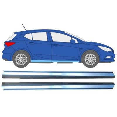 Slenkstis apatinė dalis už Opel Vauxhall Astra K 2015-2022 / Kairė + Dešinė / Rinkinys 16626