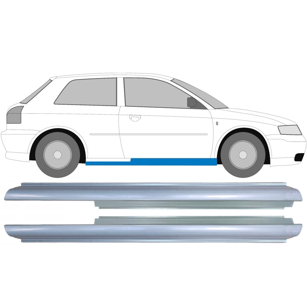 Slenkstis, Apatinė Už Audi A3 8L 1996-2003 / Kairė + Dešinė / Rinkinys 9169
