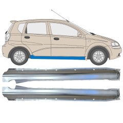 Visas slenkstis už Chevrolet Aveo 2003-2006 / Kairė + Dešinė / HATCHBACK / Rinkinys 14539