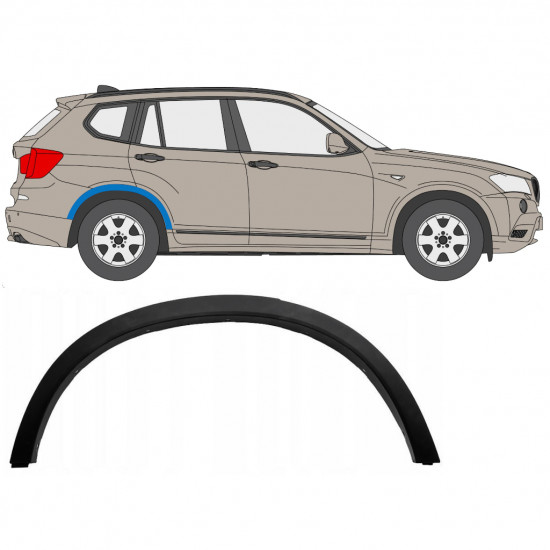 Sparno juosta galinio sparno už BMW X3 2010-2014 / Dešinė 7650