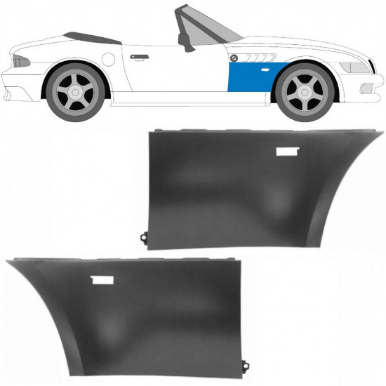 Priekinis sparnas už BMW Z3 1995-2003 / Kairė + Dešinė / COUPE / ROADSTER / Rinkinys 9499