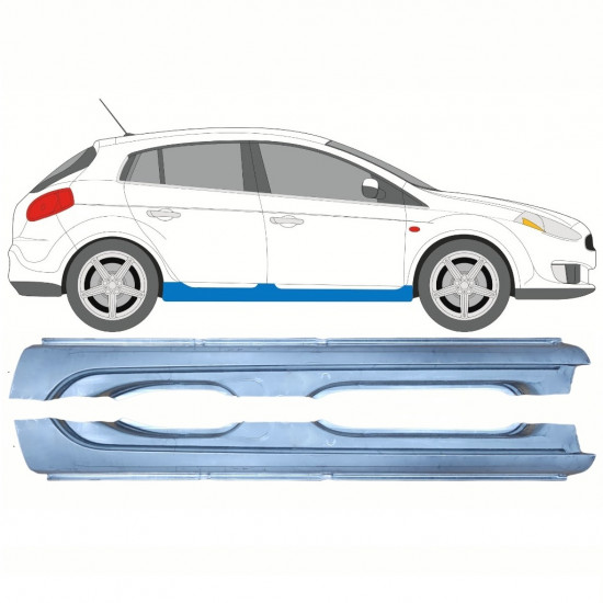 Slenkstis, apatinė už Fiat Bravo II 2007-2014 / Kairė + Dešinė / Rinkinys 10226