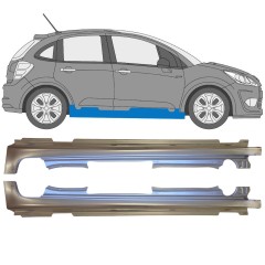 Visas slenkstis už Citroen C3 2009-2016 / Kairė + Dešinė / Rinkinys 14637