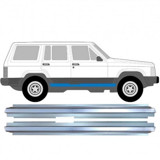 Slenkstis, apatinė už Jeep Cherokee XJ 1984-2001 / Kairė + Dešinė / Rinkinys 9240