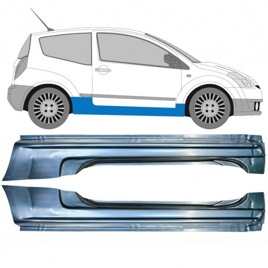 Slenkstis, apatinė už Citroen C2 2003-2009 / Kairė + Dešinė / Rinkinys 10338