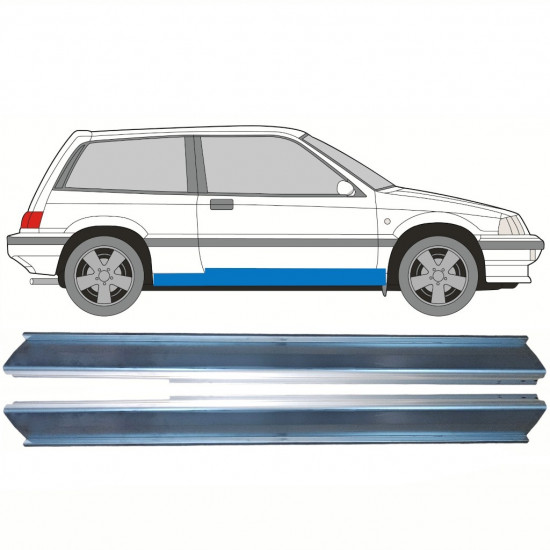 Slenkstis, apatinė už Honda Civic 1983-1987 / Kairė + Dešinė / Rinkinys 10628