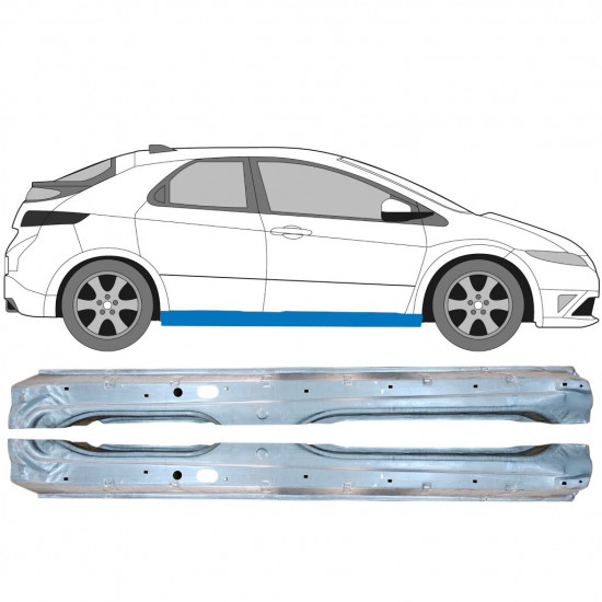 Slenkstis, apatinė už Honda Civic 2005-2011 / Kairė + Dešinė / Rinkinys 9668