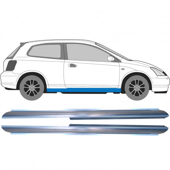 Slenkstis, apatinė už Honda Civic 2001-2005 / Kairė + Dešinė / Rinkinys 10623