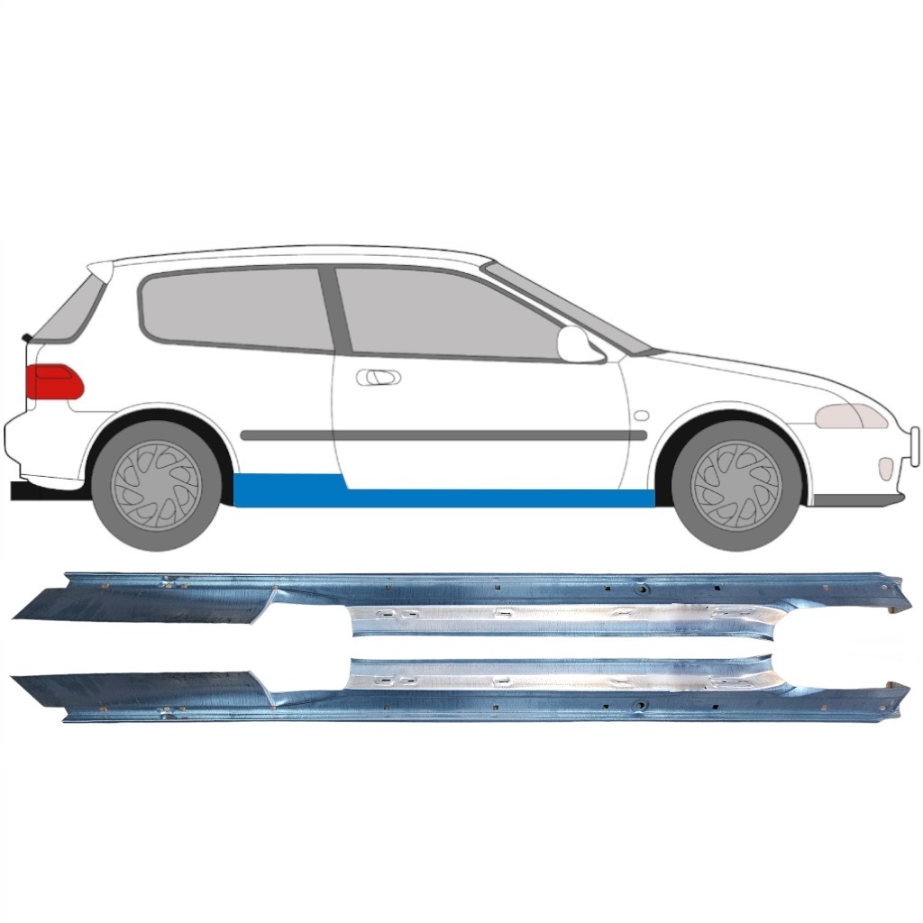 Slenkstis, Apatinė Už Honda Civic 1991-1995 / Kairė + Dešinė / Rinkinys 9168