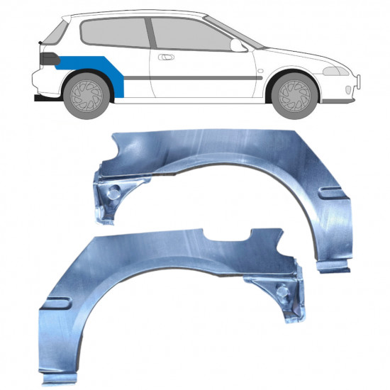 Galinė arka už Honda Civic 1991-1995 / Kairė + Dešinė / Rinkinys 10424