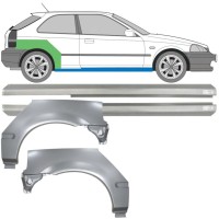 Slenkstis apatinė + sparnas galinis už Honda Civic EJ EK 1995-2001 / Kairė + Dešinė / Rinkinys 10664