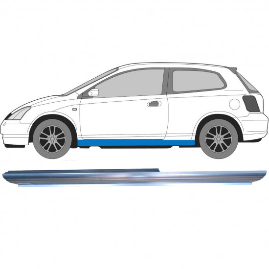 Slenkstis, apatinė už Honda Civic 2001-2005 / Kairė 6647