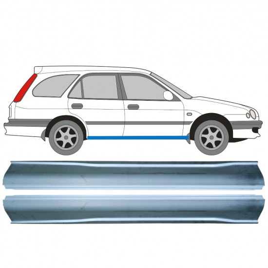 Slenkstis, apatinė už Toyota Corolla 1997-2002 / Kairė + Dešinė / Rinkinys 9885