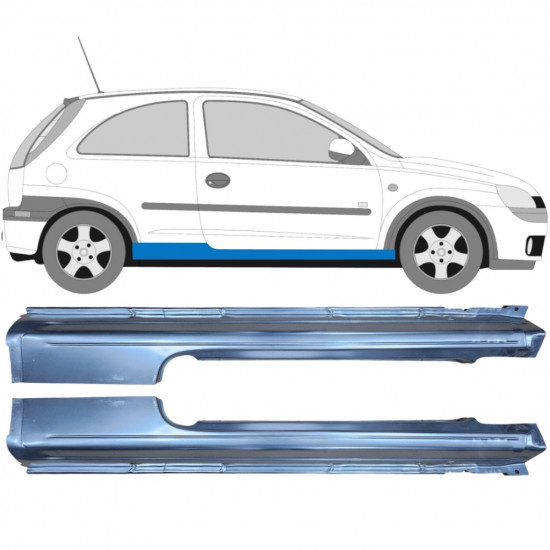 Slenkstis, apatinė už Opel Corsa 2000-2010 / Kairė + Dešinė / Rinkinys 9436