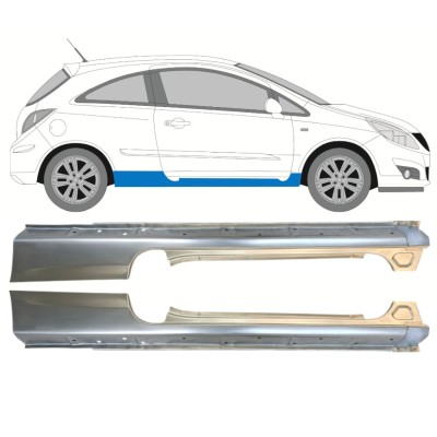 Visas slenkstis už Opel Corsa D 2006-2015 / Kairė + Dešinė / HATCHBACK / Rinkinys 14574