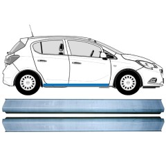 Slenkstis, apatinė už Opel Corsa E 2014-2019 / Kairė + Dešinė / Rinkinys 12883