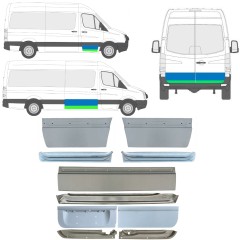 Durų vidinė + išorinė dalis už Volkswagen Crafter 2005-2017 / Kairė + Dešinė / Rinkinys 14493