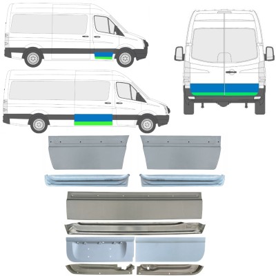 Durų vidinė + išorinė dalis už Volkswagen Crafter 2005-2017 / Kairė + Dešinė / Rinkinys 14493