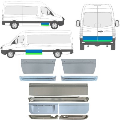 Durų vidinė + išorinė dalis už Volkswagen Crafter 2005-2017 / Kairė + Dešinė / Rinkinys 14494