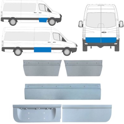 Durų išorinė dalis už Volkswagen Crafter 2005-2017 / Kairė + Dešinė / Rinkinys 14206