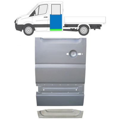 Galinių durų vidinė + išorinė dalis už Volkswagen Crafter 2005-2017 / Kairė / Rinkinys 14276