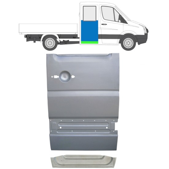 Galinių durų vidinė + išorinė dalis už Volkswagen Crafter 2005-2017 / Dešinė / Rinkinys 14275