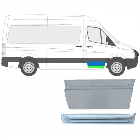 Priekinių durų vidinė + išorinė dalis už Volkswagen Crafter 2005-2017 / Dešinė / Rinkinys 14028